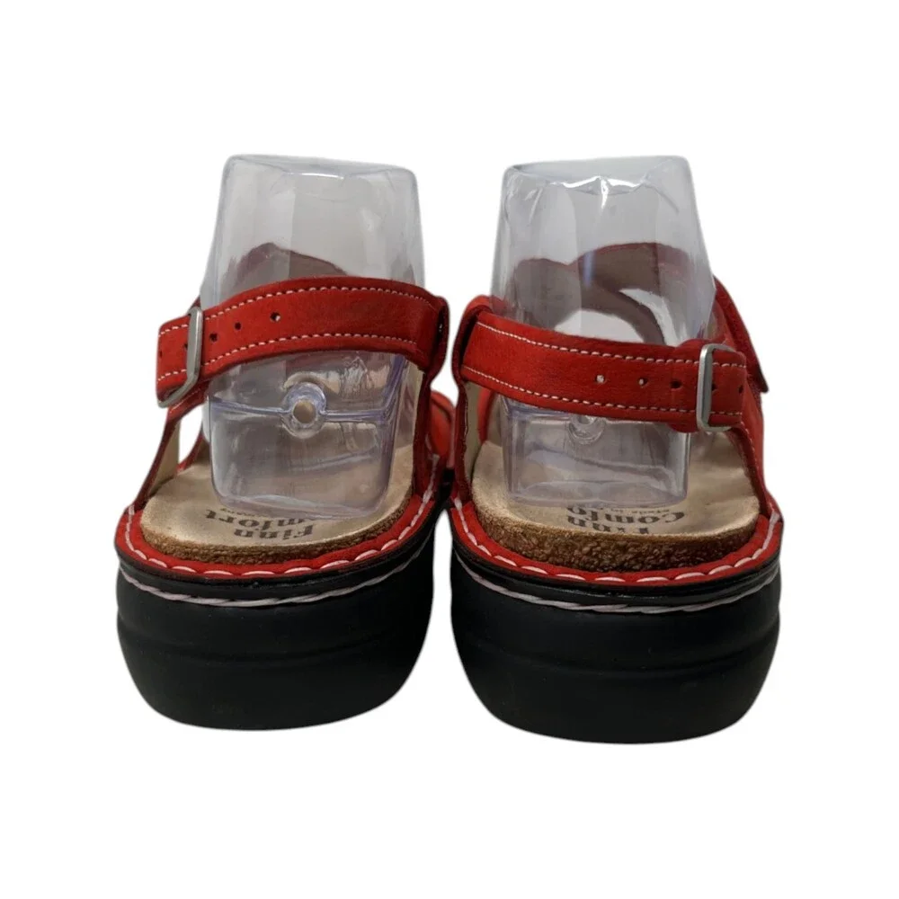 Finn Comfort Sandal Women's Size 10 -10.5 41 Red Nubuck Gomera Walking Slingback